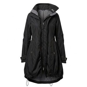 Lululemon Sleek Waterproof Hooded Raincoat Trench Jacket Black - 4 - Double Zip